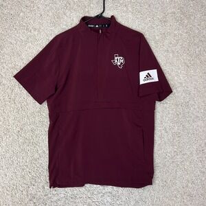 Texas A&M Aggies Pullover Windbreaker Mens Small Adidas Marroon Zip